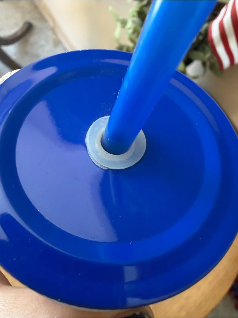 Blue Mason Jar Tumbler with Straw - Nautical Lighthouse Design